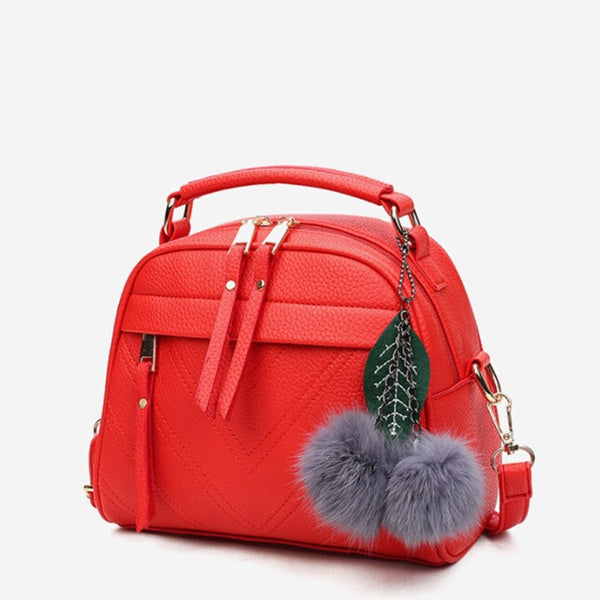 2020 Women PU Leather Handbag Femmes Messenger Bags With Ball Toy Bolsa Shoulder Bags sac a main Party Handbags сумка женская