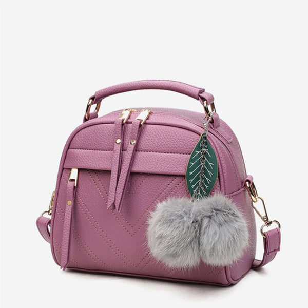 2020 Women PU Leather Handbag Femmes Messenger Bags With Ball Toy Bolsa Shoulder Bags sac a main Party Handbags сумка женская