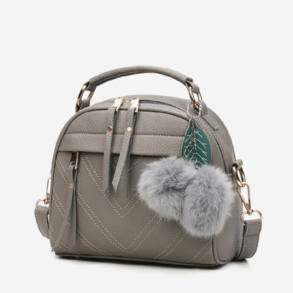 2020 Women PU Leather Handbag Femmes Messenger Bags With Ball Toy Bolsa Shoulder Bags sac a main Party Handbags сумка женская