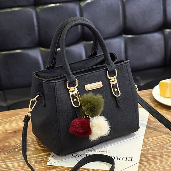 2020 Women PU Leather Handbag Femmes Messenger Bags With Ball Toy Bolsa Shoulder Bags sac a main Party Handbags сумка женская