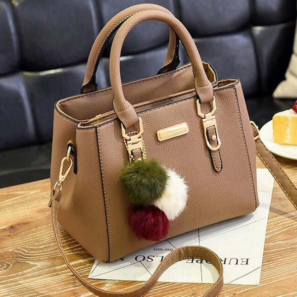 2020 Women PU Leather Handbag Femmes Messenger Bags With Ball Toy Bolsa Shoulder Bags sac a main Party Handbags сумка женская