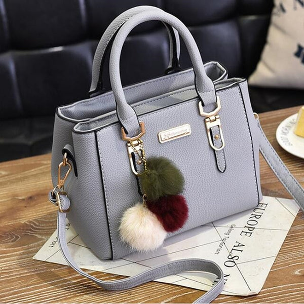 2020 Women PU Leather Handbag Femmes Messenger Bags With Ball Toy Bolsa Shoulder Bags sac a main Party Handbags сумка женская