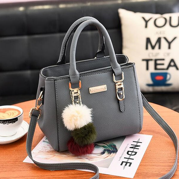 2020 Women PU Leather Handbag Femmes Messenger Bags With Ball Toy Bolsa Shoulder Bags sac a main Party Handbags сумка женская