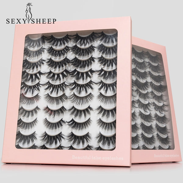 8/20 Pairs 3D Mink Lashes Natural False Eyelashes Dramatic Volume Fake Lashes Makeup Eyelash Extension Silk Handmade Eyelashes