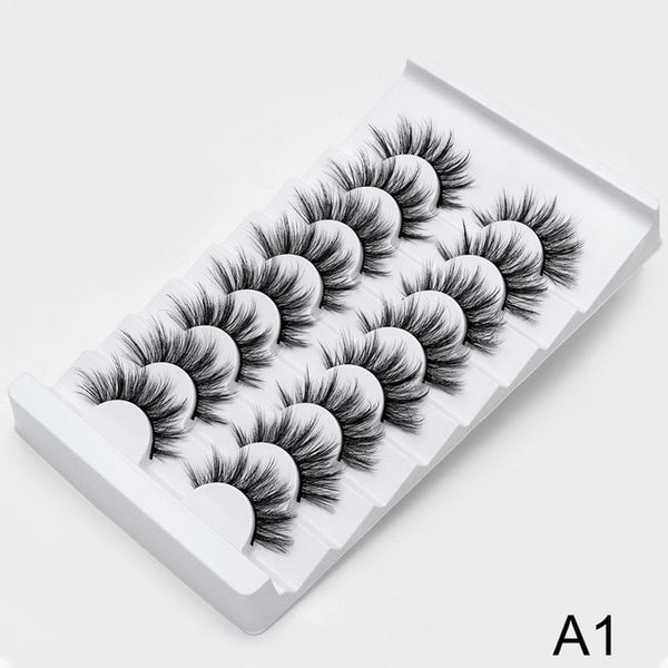 8/20 Pairs 3D Mink Lashes Natural False Eyelashes Dramatic Volume Fake Lashes Makeup Eyelash Extension Silk Handmade Eyelashes