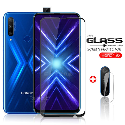2in1 honor 9x glass protective glass on honor 9x premium honor9x global edition stk-lx1 6.59'' camera lens film on honer 9 x x9