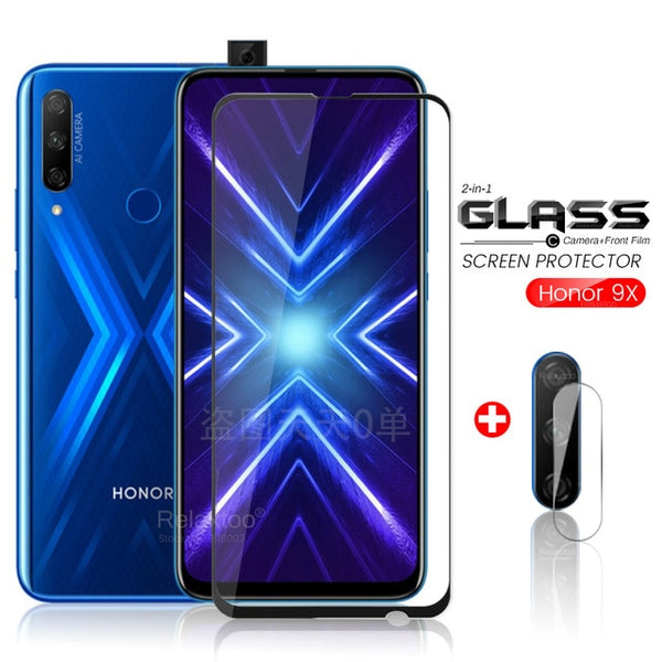 2in1 honor 9x glass protective glass on honor 9x premium honor9x global edition stk-lx1 6.59'' camera lens film on honer 9 x x9