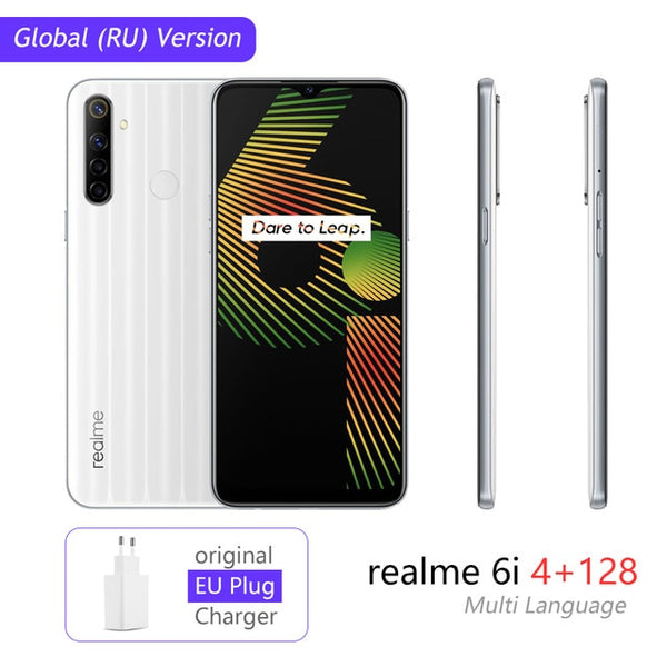 realme 6i Global Version 6 i Mobile Phone 4GB RAM 128GB ROM 5000mAh Battery Helio G80 6.5" Display 48MP Camera NFC Play Store
