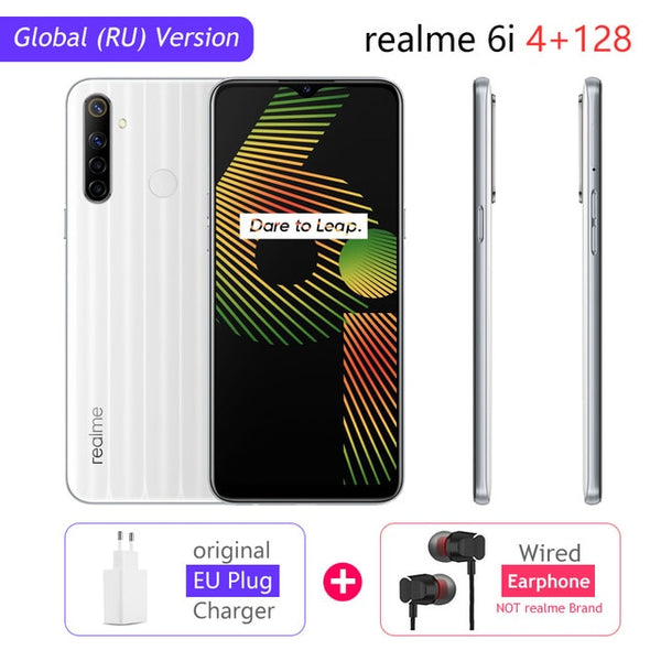 realme 6i Global Version 6 i Mobile Phone 4GB RAM 128GB ROM 5000mAh Battery Helio G80 6.5" Display 48MP Camera NFC Play Store