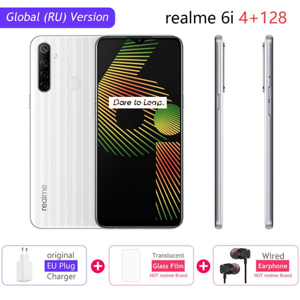 realme 6i Global Version 6 i Mobile Phone 4GB RAM 128GB ROM 5000mAh Battery Helio G80 6.5" Display 48MP Camera NFC Play Store
