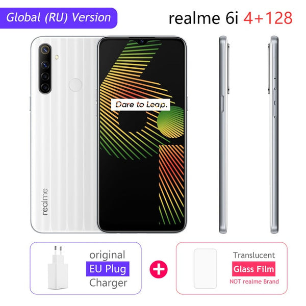 realme 6i Global Version 6 i Mobile Phone 4GB RAM 128GB ROM 5000mAh Battery Helio G80 6.5" Display 48MP Camera NFC Play Store