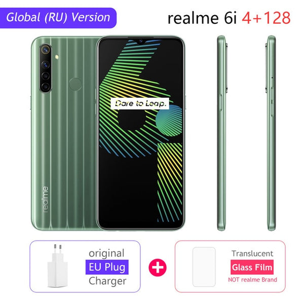 realme 6i Global Version 6 i Mobile Phone 4GB RAM 128GB ROM 5000mAh Battery Helio G80 6.5" Display 48MP Camera NFC Play Store