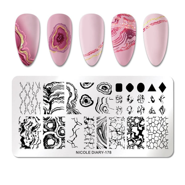 Summer Fruits Design Stamp Plates Leaf Flower Line Patterns Nail Art Stamping Template Printing Stencil Image Transfer Tool