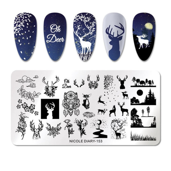 Summer Fruits Design Stamp Plates Leaf Flower Line Patterns Nail Art Stamping Template Printing Stencil Image Transfer Tool