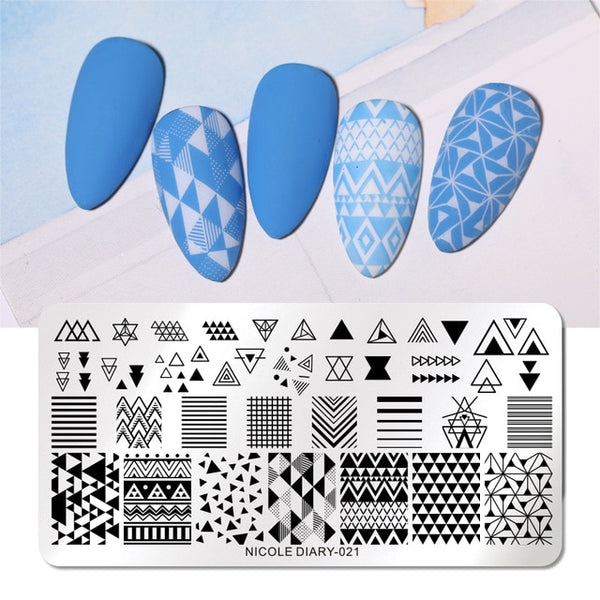 Summer Fruits Design Stamp Plates Leaf Flower Line Patterns Nail Art Stamping Template Printing Stencil Image Transfer Tool