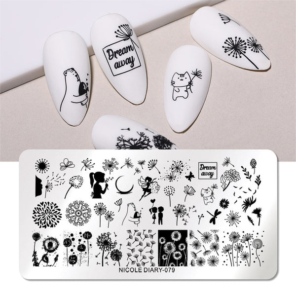 Summer Fruits Design Stamp Plates Leaf Flower Line Patterns Nail Art Stamping Template Printing Stencil Image Transfer Tool