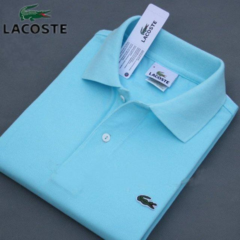 Mens Polo Shirt 2020 New Summer Alpine Star Short Sleeve Turn-over Collar Slim Tops Casual Breathable Blue Color Business Shirt