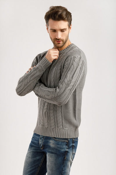 Finn flare men's knitted jumper in dark blue of 100% acrylic, collection зима-2019