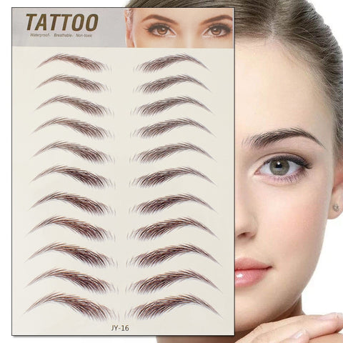 6D Eyebrow Sticker Bionic Tattoo Semi-Permanent Water Transfer Waterproof Embroidery Eyebrow Tattoo Sticker Makeup Supplies