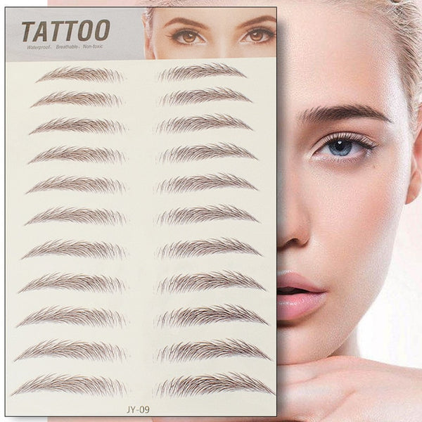 6D Eyebrow Sticker Bionic Tattoo Semi-Permanent Water Transfer Waterproof Embroidery Eyebrow Tattoo Sticker Makeup Supplies