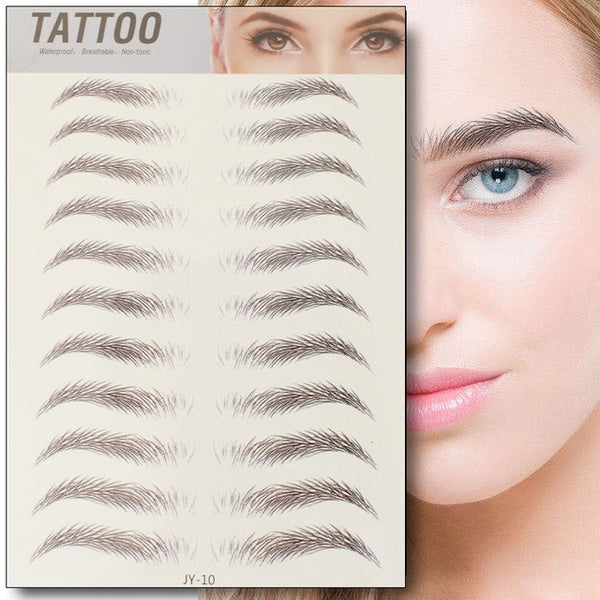 6D Eyebrow Sticker Bionic Tattoo Semi-Permanent Water Transfer Waterproof Embroidery Eyebrow Tattoo Sticker Makeup Supplies