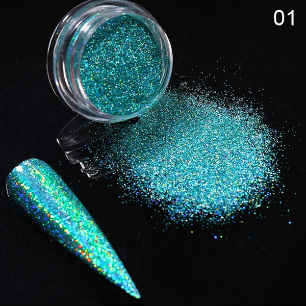 Rose Gold Bubble Mirror Powder Metallic Nail Glitter Holographics Chrome Dust Sparkling Flakes Pigment Manicur Nail Art Decor