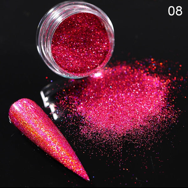 Rose Gold Bubble Mirror Powder Metallic Nail Glitter Holographics Chrome Dust Sparkling Flakes Pigment Manicur Nail Art Decor