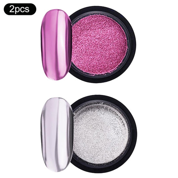 Rose Gold Bubble Mirror Powder Metallic Nail Glitter Holographics Chrome Dust Sparkling Flakes Pigment Manicur Nail Art Decor