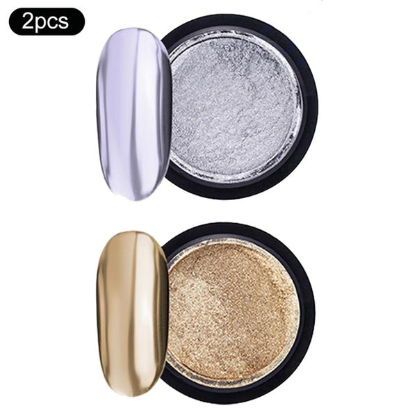 Rose Gold Bubble Mirror Powder Metallic Nail Glitter Holographics Chrome Dust Sparkling Flakes Pigment Manicur Nail Art Decor