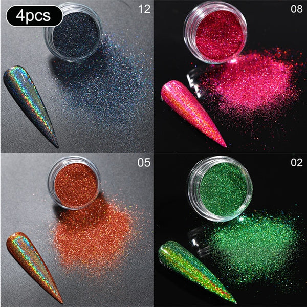Rose Gold Bubble Mirror Powder Metallic Nail Glitter Holographics Chrome Dust Sparkling Flakes Pigment Manicur Nail Art Decor