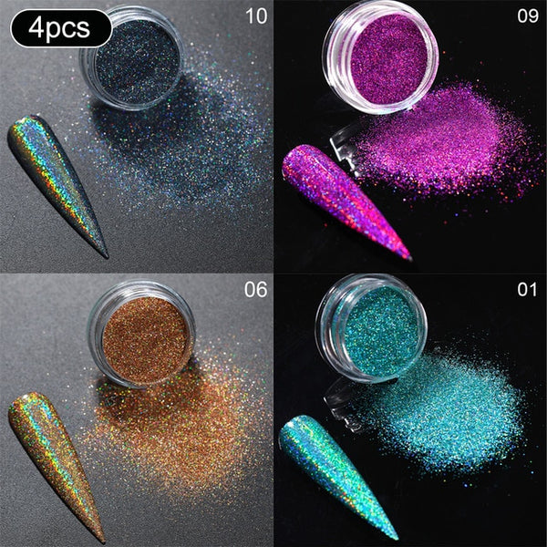Rose Gold Bubble Mirror Powder Metallic Nail Glitter Holographics Chrome Dust Sparkling Flakes Pigment Manicur Nail Art Decor