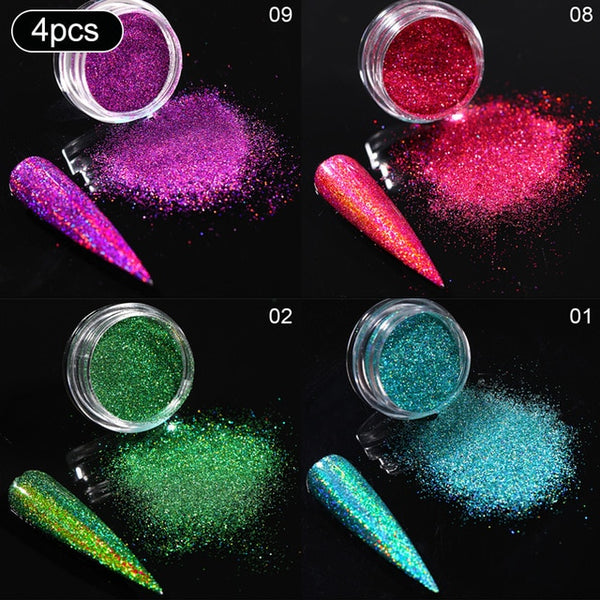 Rose Gold Bubble Mirror Powder Metallic Nail Glitter Holographics Chrome Dust Sparkling Flakes Pigment Manicur Nail Art Decor