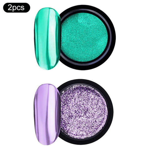 Rose Gold Bubble Mirror Powder Metallic Nail Glitter Holographics Chrome Dust Sparkling Flakes Pigment Manicur Nail Art Decor