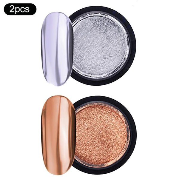 Rose Gold Bubble Mirror Powder Metallic Nail Glitter Holographics Chrome Dust Sparkling Flakes Pigment Manicur Nail Art Decor