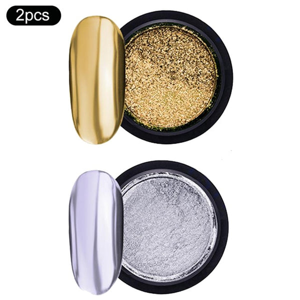 Rose Gold Bubble Mirror Powder Metallic Nail Glitter Holographics Chrome Dust Sparkling Flakes Pigment Manicur Nail Art Decor