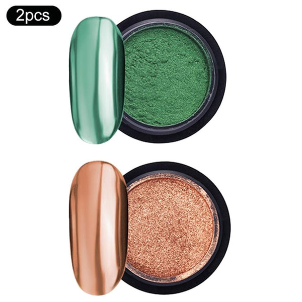 Rose Gold Bubble Mirror Powder Metallic Nail Glitter Holographics Chrome Dust Sparkling Flakes Pigment Manicur Nail Art Decor