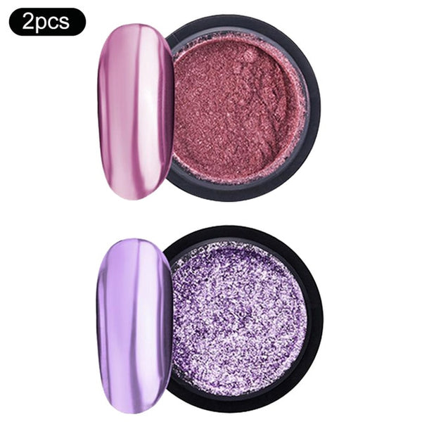 Rose Gold Bubble Mirror Powder Metallic Nail Glitter Holographics Chrome Dust Sparkling Flakes Pigment Manicur Nail Art Decor