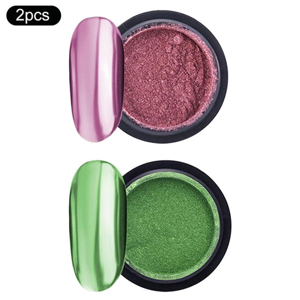 Rose Gold Bubble Mirror Powder Metallic Nail Glitter Holographics Chrome Dust Sparkling Flakes Pigment Manicur Nail Art Decor