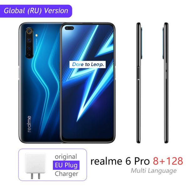 realme 6 Pro Mobile Phone 64MP Cam 8GB RAM 128GB ROM Snapdragon 720G Smartphone 90Hz Display 30W Flash Charge 4200mAh Cellphone
