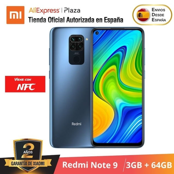 Xiaomi Redmi Note 9 (64GB con 3GB RAM/128GB ROM con 4GB RAM Cuatro Cámaras Android Nuevo Móvil) [Teléfono Móvil Versión Global]