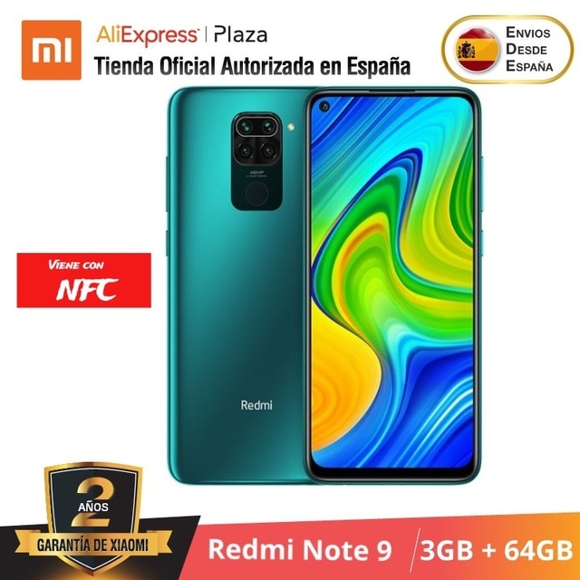 Xiaomi Redmi Note 9 (64GB con 3GB RAM/128GB ROM con 4GB RAM Cuatro Cámaras Android Nuevo Móvil) [Teléfono Móvil Versión Global]