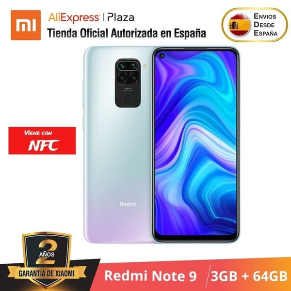 Xiaomi Redmi Note 9 (64GB con 3GB RAM/128GB ROM con 4GB RAM Cuatro Cámaras Android Nuevo Móvil) [Teléfono Móvil Versión Global]