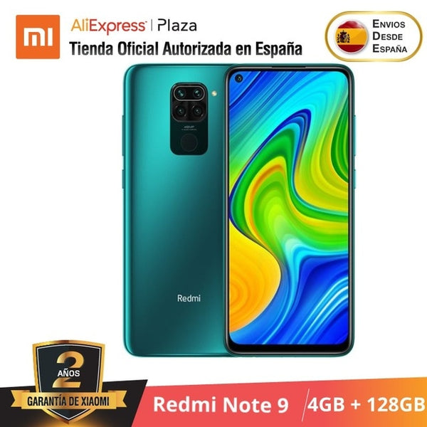 Xiaomi Redmi Note 9 (64GB con 3GB RAM/128GB ROM con 4GB RAM Cuatro Cámaras Android Nuevo Móvil) [Teléfono Móvil Versión Global]