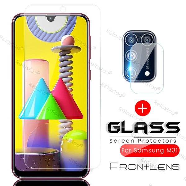 2in1 samsumg m31s glass camera glass for samsung galaxy m31 m 31 s 31s 2020 sm-m315f/ds 6.4'' sm-m317f/ds 6.5'' protective film