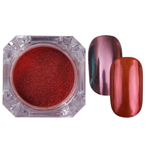 Rose Gold Bubble Mirror Powder Metallic Nail Glitter Holographics Chrome Dust Sparkling Flakes Pigment Manicur Nail Art Decor