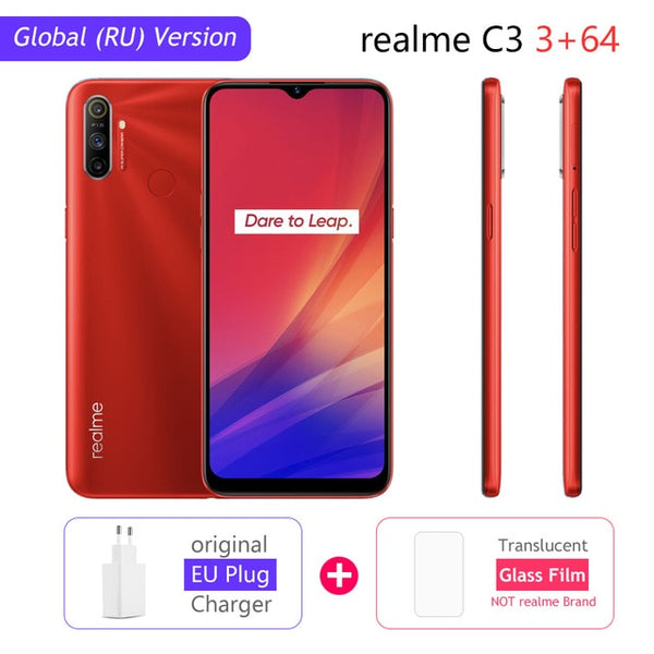 realme C3 Global Version 3GB RAM 32GB/64GB ROM 5000mAh Battery Helio G70 AI Processor 12MP+2MP+2MP AI 3 Rear Cameras Play Store