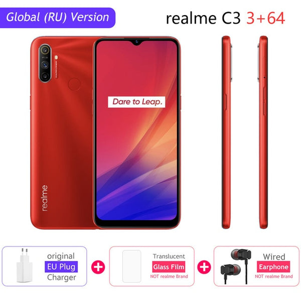 realme C3 Global Version 3GB RAM 32GB/64GB ROM 5000mAh Battery Helio G70 AI Processor 12MP+2MP+2MP AI 3 Rear Cameras Play Store