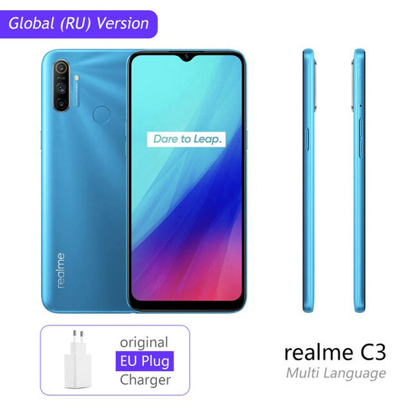 realme C3 Global Version 3GB RAM 32GB/64GB ROM 5000mAh Battery Helio G70 AI Processor 12MP+2MP+2MP AI 3 Rear Cameras Play Store