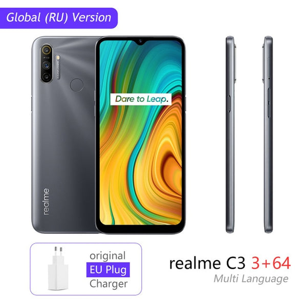 realme C3 Global Version 3GB RAM 32GB/64GB ROM 5000mAh Battery Helio G70 AI Processor 12MP+2MP+2MP AI 3 Rear Cameras Play Store