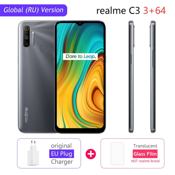 realme C3 Global Version 3GB RAM 32GB/64GB ROM 5000mAh Battery Helio G70 AI Processor 12MP+2MP+2MP AI 3 Rear Cameras Play Store